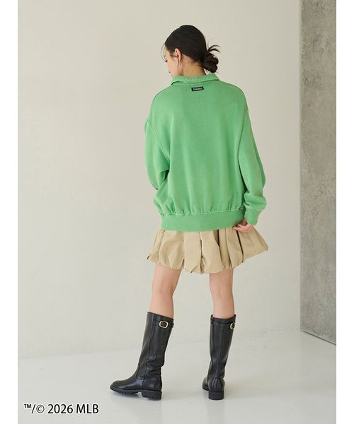 SNIDEL（スナイデル）の「【MLB】Sustainableハーフジップスウェット（スウェット・レディース・グレー/ピンク/グリーン・F）」の10枚目の写真