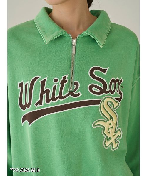 SNIDEL（スナイデル）の「【MLB】Sustainableハーフジップスウェット（スウェット・レディース・グレー/ピンク/グリーン・F）」の13枚目の写真