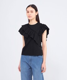 【WEB&一部店舗限定】フリルレイヤーコンビ デザインカットソー