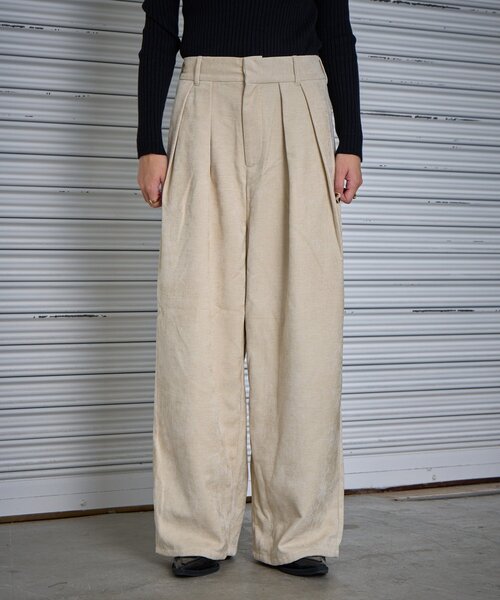 goocy(グーシー)の「【セットアップ対応】サージタックワイドパンツ(その他パンツ・レディース・ブラック/アイボリー・FREE)」の14枚目の写真