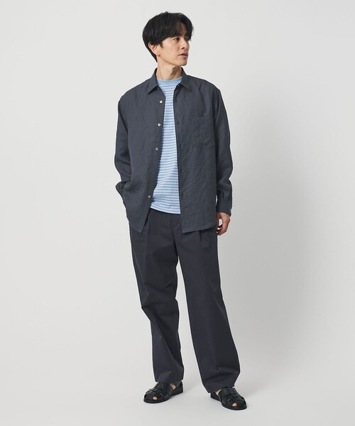 BEAUTY&YOUTH UNITED ARROWS(ビューティーアンドユースユナイテッドアローズ)の「ライト リネンタッチ レギュラー シャツ FORM TAPERD型(シャツ/ブラウス・メンズ・ダークグレー/コバルトブルー/ホワイト・L/S/XL/M)」の5枚目の写真