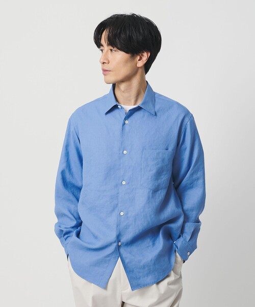 BEAUTY&YOUTH UNITED ARROWS(ビューティーアンドユースユナイテッドアローズ)の「ライト リネンタッチ レギュラー シャツ FORM TAPERD型(シャツ/ブラウス・メンズ・ダークグレー/コバルトブルー/ホワイト・L/S/XL/M)」の7枚目の写真