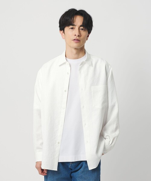 BEAUTY&YOUTH UNITED ARROWS(ビューティーアンドユースユナイテッドアローズ)の「ライト リネンタッチ レギュラー シャツ FORM TAPERD型(シャツ/ブラウス・メンズ・ダークグレー/コバルトブルー/ホワイト・L/S/XL/M)」の9枚目の写真
