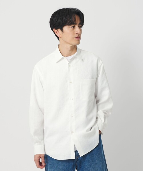BEAUTY&YOUTH UNITED ARROWS(ビューティーアンドユースユナイテッドアローズ)の「ライト リネンタッチ レギュラー シャツ FORM TAPERD型(シャツ/ブラウス・メンズ・ダークグレー/コバルトブルー/ホワイト・L/S/XL/M)」の10枚目の写真