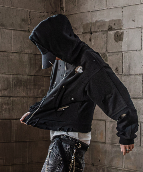 District CROP Hooded Parka Jacket Black — кроп-худи парка чёрная
