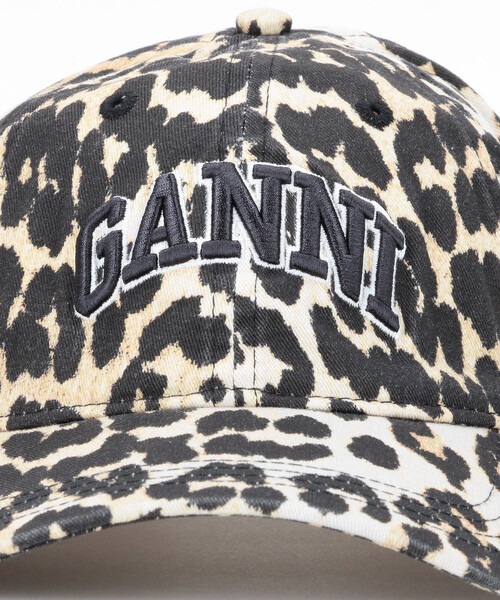 GANNI（ガニー）の「GANNI/ガニー Washed Cotton Canvas Cap Leo / A6898 / レオパード 総柄 ベースボール キャップ（キャップ・レディース・レオパード・ONE SIZE）」の6枚目の写真
