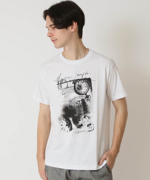 ARCADE（アーケード）の「グラフィック フォトプリント半袖Tシャツ　PRIMAL POINT（Tシャツ/カットソー・メンズ・ブラック系1/ブラック系3/ホワイト系1/ホワイト系2/ホワイト系3/ブラック系2/杢グレー/ベージュ系3/パープル系2・M/L/LL）」の2枚目の写真