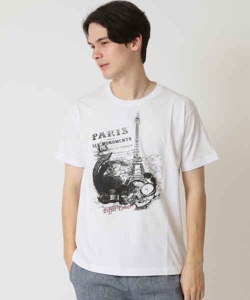ARCADE（アーケード）の「グラフィック フォトプリント半袖Tシャツ　PRIMAL POINT（Tシャツ/カットソー・メンズ・ブラック系1/ブラック系3/ホワイト系1/ホワイト系2/ホワイト系3/ブラック系2/杢グレー/ベージュ系3/パープル系2・M/L/LL）」の3枚目の写真