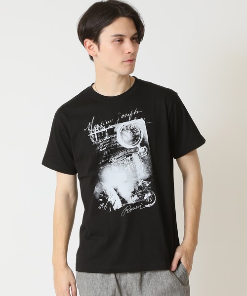 ARCADE（アーケード）の「グラフィック フォトプリント半袖Tシャツ　PRIMAL POINT（Tシャツ/カットソー・メンズ・ブラック系1/ブラック系3/ホワイト系1/ホワイト系2/ホワイト系3/ブラック系2/杢グレー/ベージュ系3/パープル系2・M/L/LL）」の5枚目の写真