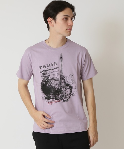 ARCADE（アーケード）の「グラフィック フォトプリント半袖Tシャツ　PRIMAL POINT（Tシャツ/カットソー・メンズ・ブラック系1/ブラック系3/ホワイト系1/ホワイト系2/ホワイト系3/ブラック系2/杢グレー/ベージュ系3/パープル系2・M/L/LL）」の9枚目の写真