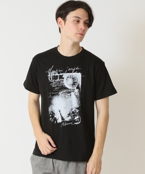 ARCADE（アーケード）の「グラフィック フォトプリント半袖Tシャツ　PRIMAL POINT（Tシャツ/カットソー・メンズ・ブラック系1/ブラック系3/ホワイト系1/ホワイト系2/ホワイト系3/ブラック系2/杢グレー/ベージュ系3/パープル系2・M/L/LL）」の11枚目の写真