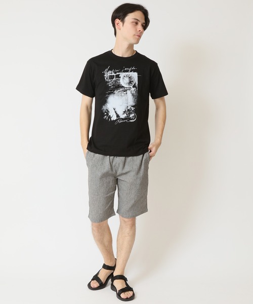 ARCADE（アーケード）の「グラフィック フォトプリント半袖Tシャツ　PRIMAL POINT（Tシャツ/カットソー・メンズ・ブラック系1/ブラック系3/ホワイト系1/ホワイト系2/ホワイト系3/ブラック系2/杢グレー/ベージュ系3/パープル系2・M/L/LL）」の12枚目の写真