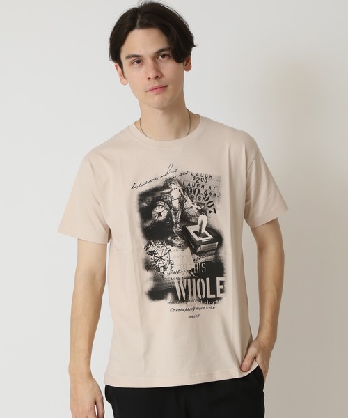 ARCADE（アーケード）の「グラフィック フォトプリント半袖Tシャツ　PRIMAL POINT（Tシャツ/カットソー・メンズ・ブラック系1/ブラック系3/ホワイト系1/ホワイト系2/ホワイト系3/ブラック系2/杢グレー/ベージュ系3/パープル系2・M/L/LL）」の15枚目の写真