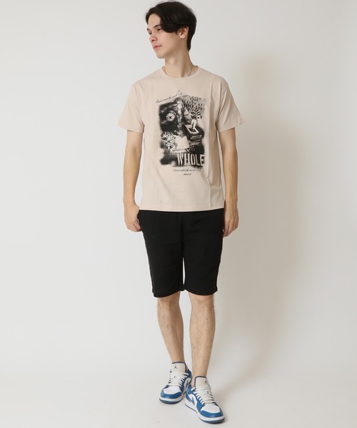 ARCADE（アーケード）の「グラフィック フォトプリント半袖Tシャツ　PRIMAL POINT（Tシャツ/カットソー・メンズ・ブラック系1/ブラック系3/ホワイト系1/ホワイト系2/ホワイト系3/ブラック系2/杢グレー/ベージュ系3/パープル系2・M/L/LL）」の16枚目の写真