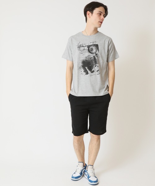 ARCADE（アーケード）の「グラフィック フォトプリント半袖Tシャツ　PRIMAL POINT（Tシャツ/カットソー・メンズ・ブラック系1/ブラック系3/ホワイト系1/ホワイト系2/ホワイト系3/ブラック系2/杢グレー/ベージュ系3/パープル系2・M/L/LL）」の18枚目の写真