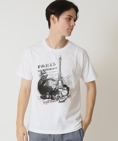 ARCADE（アーケード）の「グラフィック フォトプリント半袖Tシャツ　PRIMAL POINT（Tシャツ/カットソー・メンズ・ブラック系1/ブラック系3/ホワイト系1/ホワイト系2/ホワイト系3/ブラック系2/杢グレー/ベージュ系3/パープル系2・M/L/LL）」の19枚目の写真