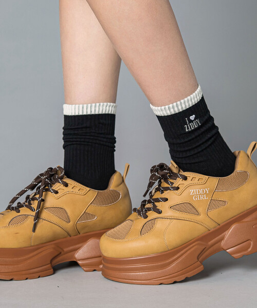 ZIDDY（ジディ）の「【日本製】ハートロゴ刺しゅうソックス(19~24cm)（ソックス/靴下・キッズ・ブラック/オフホワイト・24.0cm/21.0cm）」の8枚目の写真