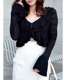 dazzlin | ペプラムフリルリボンカーデ(カーディガン/ボレロ)