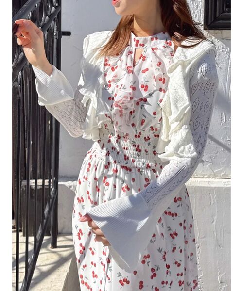 dazzlin（ダズリン）の「ペプラムフリルリボンカーデ（カーディガン/ボレロ・レディース・オフホワイト/ピンク/ブラック・FREE）」の21枚目の写真