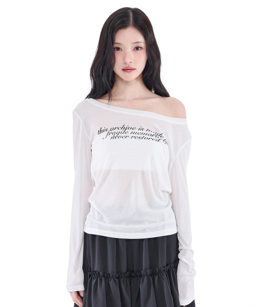 ALKI ALKA(アルキアルカ)の「Sheer Long Sleeve (Ivory)(Tシャツ/カットソー・レディース・アイボリー・MEDIUM/SMALL)」の2枚目の写真