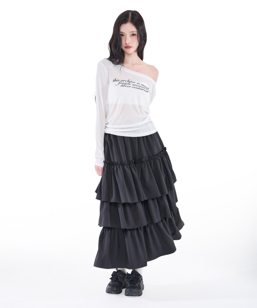 ALKI ALKA(アルキアルカ)の「Sheer Long Sleeve (Ivory)(Tシャツ/カットソー・レディース・アイボリー・MEDIUM/SMALL)」の3枚目の写真