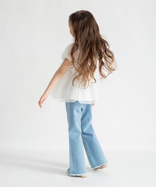 BRANSHES(ブランシェス)の「【プチレディ】オーガンジーパフスリーブトップス(シャツ/ブラウス・キッズ・アイボリー/ラベンダー・150/120/130/140/110/100)」の7枚目の写真