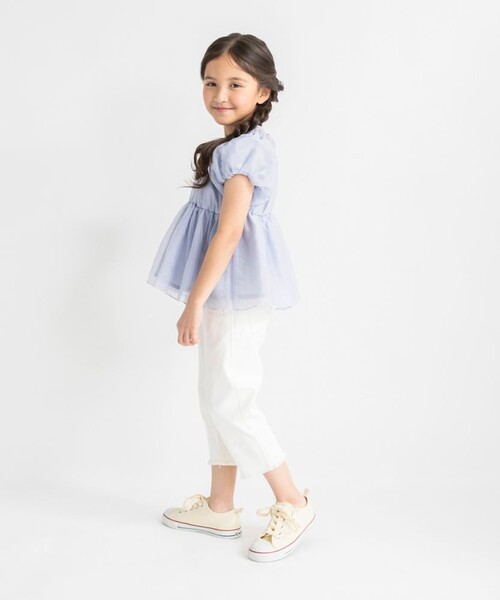 BRANSHES(ブランシェス)の「【プチレディ】オーガンジーパフスリーブトップス(シャツ/ブラウス・キッズ・アイボリー/ラベンダー・150/120/130/140/110/100)」の10枚目の写真