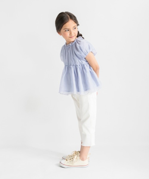 BRANSHES(ブランシェス)の「【プチレディ】オーガンジーパフスリーブトップス(シャツ/ブラウス・キッズ・アイボリー/ラベンダー・150/120/130/140/110/100)」の15枚目の写真
