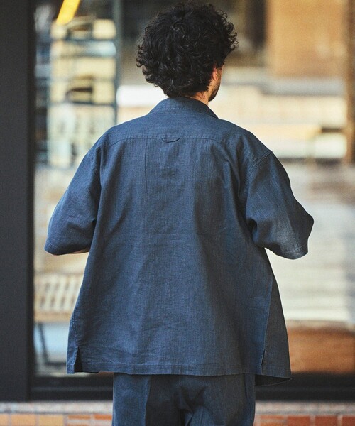 FREAK'S STORE(フリークスストア)の「LINEN COTTON OPEN COLLAR SS SHIRT/リネンコットン オープンカラーショートスリーブ シャツ【セットアップ対応】(シャツ/ブラウス・メンズ・ホワイト/ブラウン/ダークブラウン/ベージュ/チャコールグレー/ブラック/ネイビー/オフホワイト・MEDIUM/LARGE)」の18枚目の写真