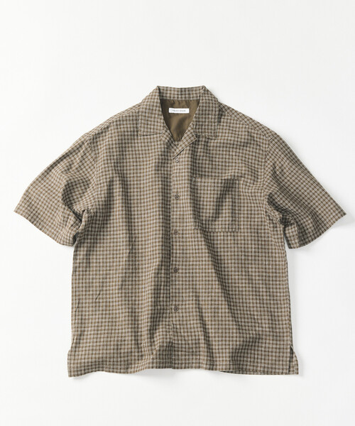 FREAK'S STORE(フリークスストア)の「LINEN COTTON OPEN COLLAR SS SHIRT/リネンコットン オープンカラーショートスリーブ シャツ【セットアップ対応】(シャツ/ブラウス・メンズ・ホワイト/ブラウン/ダークブラウン/ベージュ/チャコールグレー/ブラック/ネイビー/オフホワイト・MEDIUM/LARGE)」の5枚目の写真