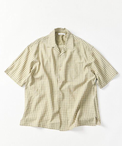FREAK'S STORE(フリークスストア)の「LINEN COTTON OPEN COLLAR SS SHIRT/リネンコットン オープンカラーショートスリーブ シャツ【セットアップ対応】(シャツ/ブラウス・メンズ・ホワイト/ブラウン/ダークブラウン/ベージュ/チャコールグレー/ブラック/ネイビー/オフホワイト・MEDIUM/LARGE)」の7枚目の写真