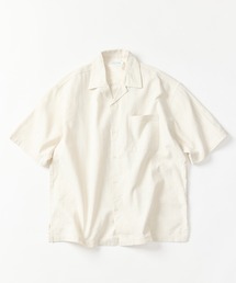 LINEN COTTON OPEN COLLAR SS SHIRT/リネンコットン オープンカラーショートスリーブ シャツ【セットアップ対応】