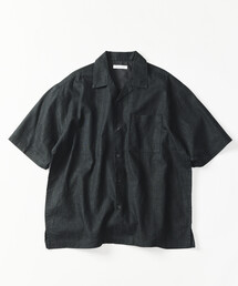 LINEN COTTON OPEN COLLAR SS SHIRT/リネンコットン オープンカラーショートスリーブ シャツ【セットアップ対応】
