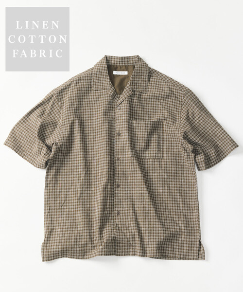 FREAK'S STORE(フリークスストア)の「LINEN COTTON OPEN COLLAR SS SHIRT/リネンコットン オープンカラーショートスリーブ シャツ【セットアップ対応】(シャツ/ブラウス・メンズ・ホワイト/ブラウン/ダークブラウン/ベージュ/チャコールグレー/ブラック/ネイビー/オフホワイト・MEDIUM/LARGE)」の10枚目の写真