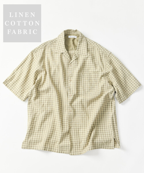 FREAK'S STORE(フリークスストア)の「LINEN COTTON OPEN COLLAR SS SHIRT/リネンコットン オープンカラーショートスリーブ シャツ【セットアップ対応】(シャツ/ブラウス・メンズ・ホワイト/ブラウン/ダークブラウン/ベージュ/チャコールグレー/ブラック/ネイビー/オフホワイト・MEDIUM/LARGE)」の12枚目の写真