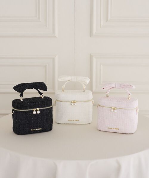 Maison de FLEUR（メゾンドフルール）の「ツイードキューブショルダーバッグ（ショルダーバッグ・レディース・アイボリー/ピンク/ブラック・FREE）」の9枚目の写真