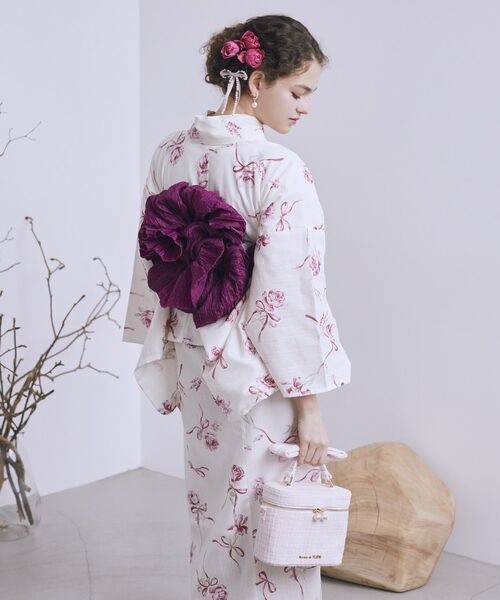 Maison de FLEUR（メゾンドフルール）の「ツイードキューブショルダーバッグ（ショルダーバッグ・レディース・アイボリー/ピンク/ブラック・FREE）」の12枚目の写真