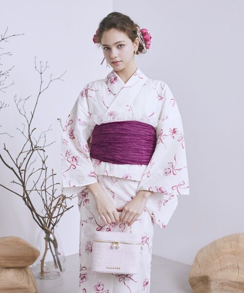 Maison de FLEUR（メゾンドフルール）の「ツイードキューブショルダーバッグ（ショルダーバッグ・レディース・アイボリー/ピンク/ブラック・FREE）」の13枚目の写真