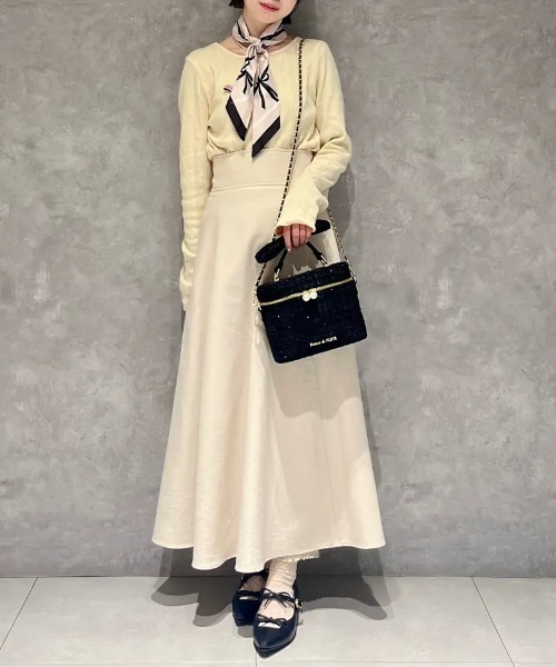 Maison de FLEUR（メゾンドフルール）の「ツイードキューブショルダーバッグ（ショルダーバッグ・レディース・アイボリー/ピンク/ブラック・FREE）」の5枚目の写真