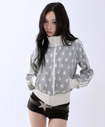 runningHIGH（ランニングハイ）の「スタージャカードジップアップジャケット[グレー]（ナイロンジャケット）」