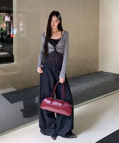 AsheKsha(アシクシャ)の「グレー×黒ドットトップス(Tシャツ/カットソー・レディース・グレー・M)」の9枚目の写真