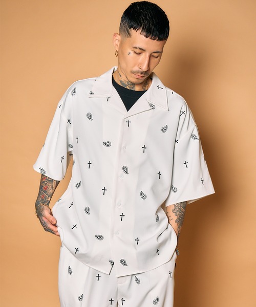 Subciety(サブサエティ)の「All-over embroidered shirt(シャツ/ブラウス・メンズ・ブラック/ホワイト/ブラウン・MEDIUM/SMALL/X-LARGE/LARGE)」の8枚目の写真