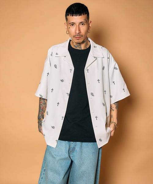 Subciety(サブサエティ)の「All-over embroidered shirt(シャツ/ブラウス・メンズ・ブラック/ホワイト/ブラウン・MEDIUM/SMALL/X-LARGE/LARGE)」の7枚目の写真