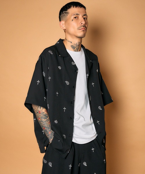 Subciety(サブサエティ)の「All-over embroidered shirt(シャツ/ブラウス・メンズ・ブラック/ホワイト/ブラウン・MEDIUM/SMALL/X-LARGE/LARGE)」の16枚目の写真