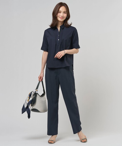 J.PRESS Ladies(J.プレス レディス)の「ドライコットン ポロ カットソー(Tシャツ/カットソー・レディース・ネイビー系/グレー系/ホワイト系・SMALL)」の7枚目の写真
