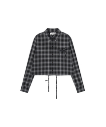 STRAPPY CHECK SHIRT [BLACK]