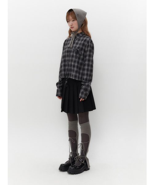 TUOMIO（トゥオミオ）の「STRAPPY CHECK SHIRT [BLACK]（シャツ/ブラウス・レディース・その他・1/2）」の3枚目の写真