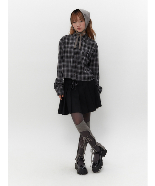 TUOMIO（トゥオミオ）の「STRAPPY CHECK SHIRT [BLACK]（シャツ/ブラウス・レディース・その他・1/2）」の5枚目の写真