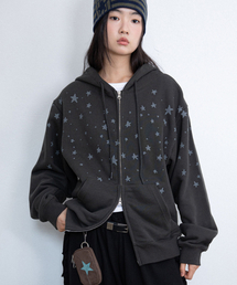 ISTKUNST（イストクンスト）の「STAR SCATTER HOOD ZIP UP_CHARCOAL(IK2FFFM482A)（パーカー）」