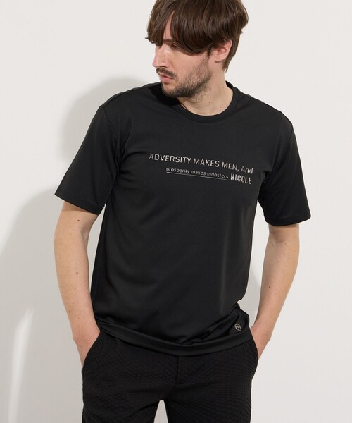 HIDEAWAYS NICOLE（ハイダウェイニコル）の「メタルジェルプリント半袖Tシャツ（Tシャツ/カットソー・メンズ・ネイビー/ホワイト/ライトグレー/ブラック/ブルー・XL/M/L）」の2枚目の写真